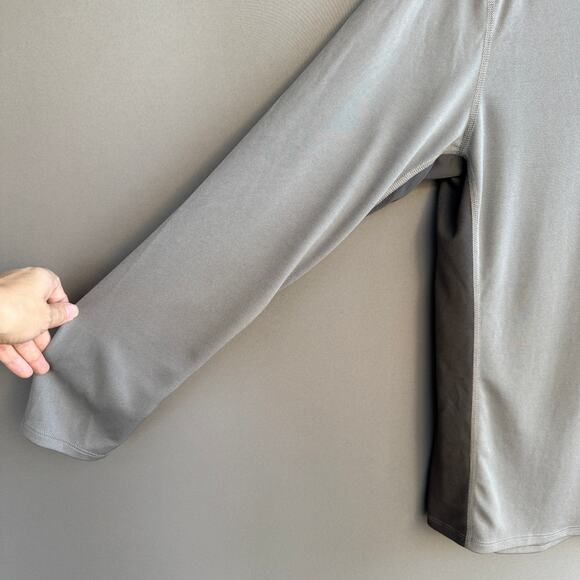 Mens North Face 1/2 zip vapor wick long sleeve gray shirt - 2 tone - mock neck L - Picture 4 of 8